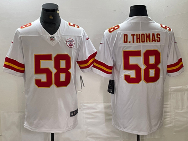 Men's Kansas City Chiefs #58 Derrick Thomas White Vapor Untouchable Limited Football Stitched Jersey